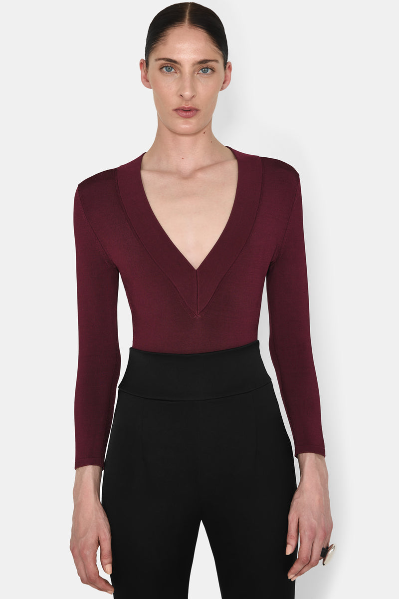 Sasha V-Neck Body - Oxblood