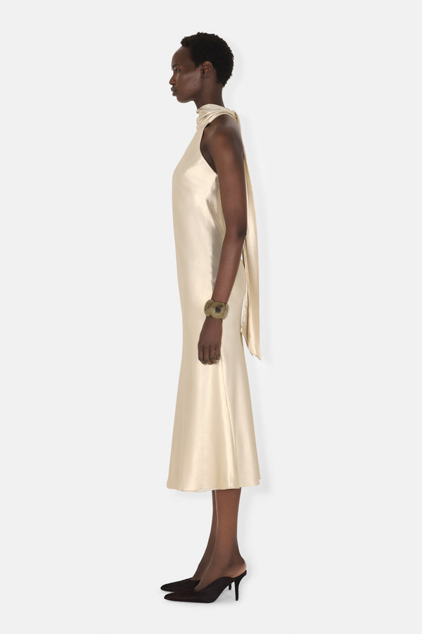 CROPPED SIENNA DRESS - CHAMPAGNE