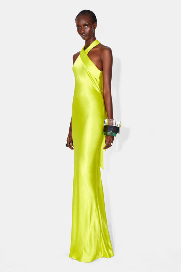 Pandora Dress - Lime Yellow