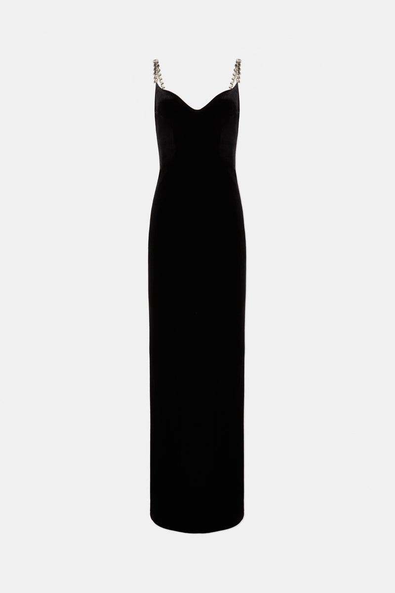 Avedon Globe Velvet Dress - Black