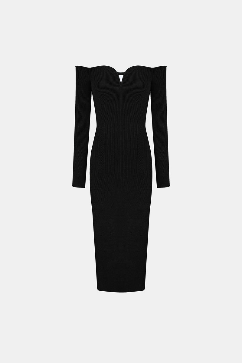 Grace Long Sleeved Dress - Black – Galvan London UK