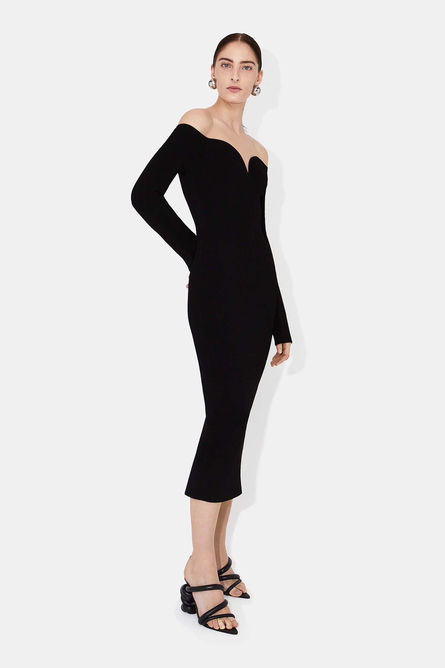 Grace Long Sleeved Dress - Black – Galvan London UK
