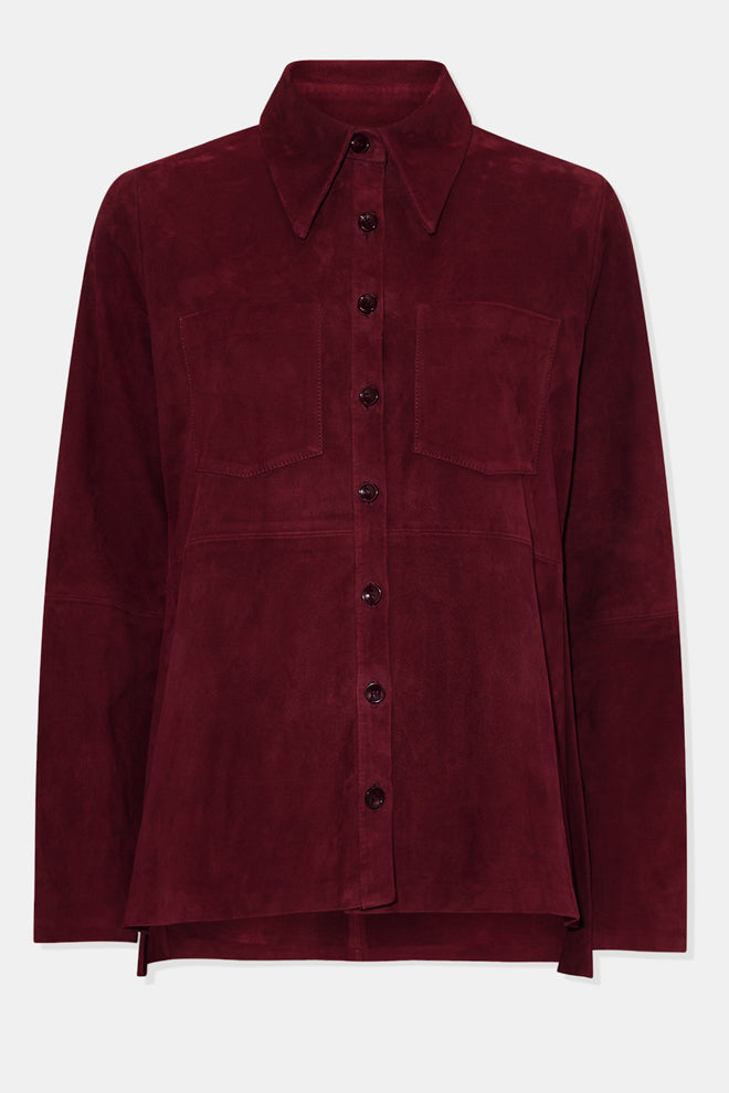 Farrah Suede Shirt - Oxblood