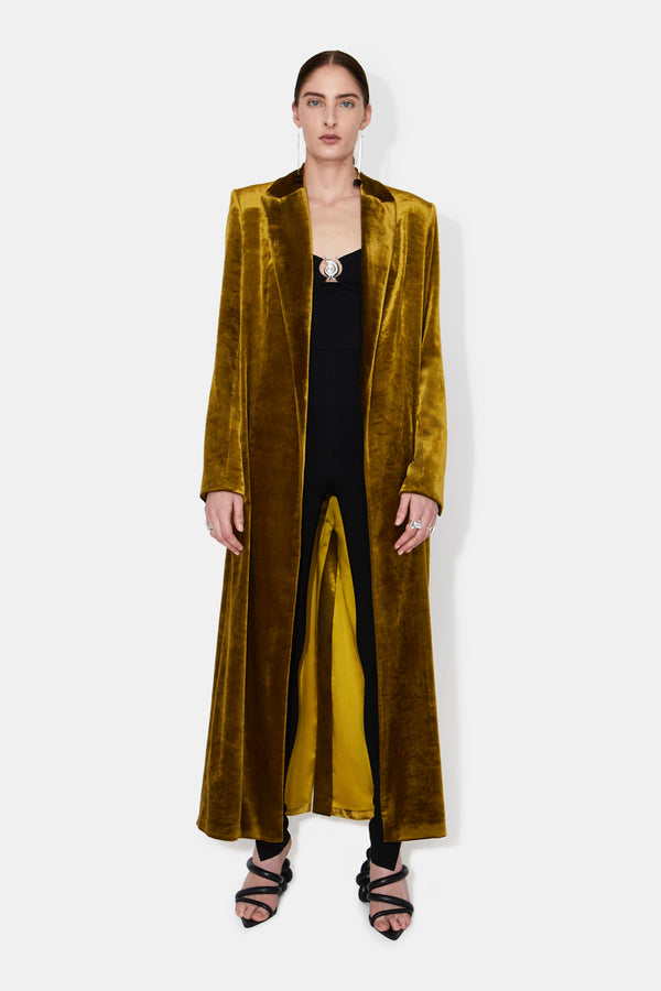 Velvet Coat - Mustard